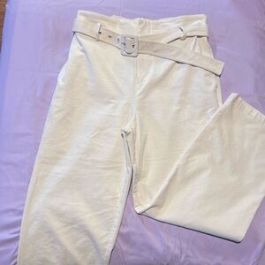 Winter white cropped wide leg corduroy